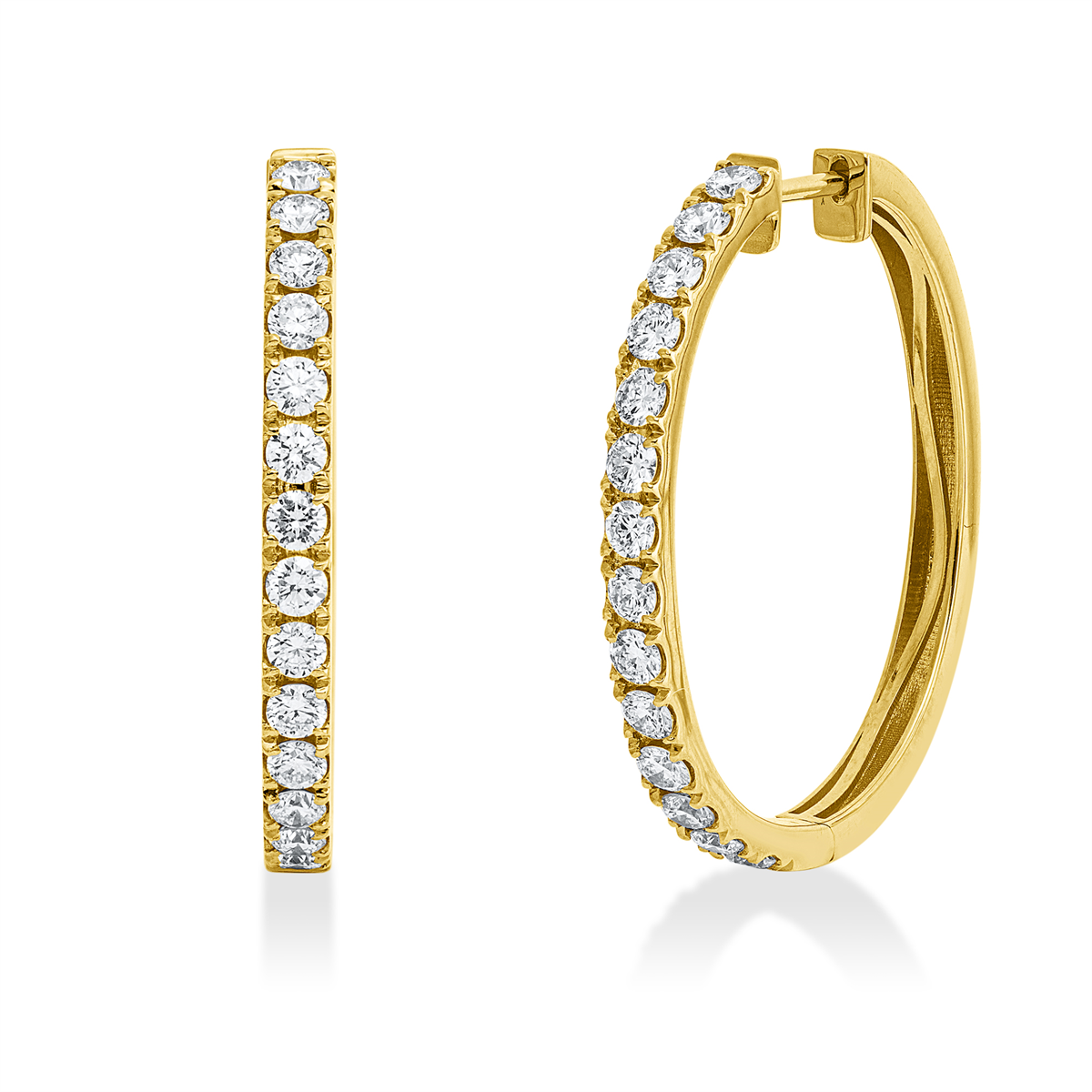 diamond full cut  multi-stone hoops & huggies in yellow gold