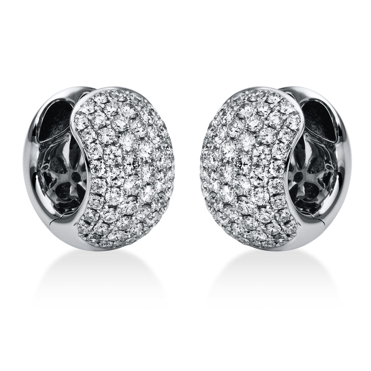 diamond full cut  pavé hoops & huggies in white gold