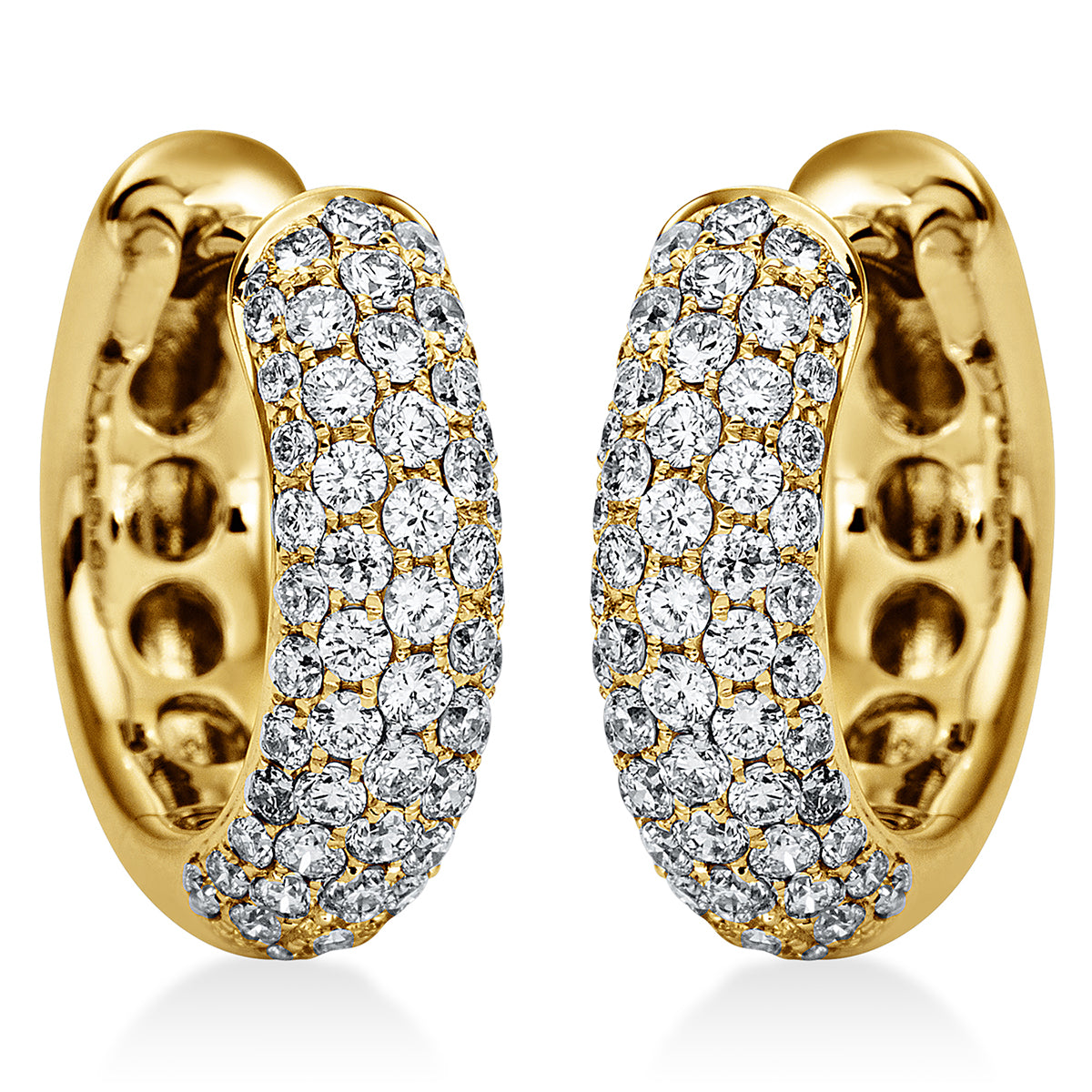diamond full cut  multi-stone hoops & huggies in yellow gold
