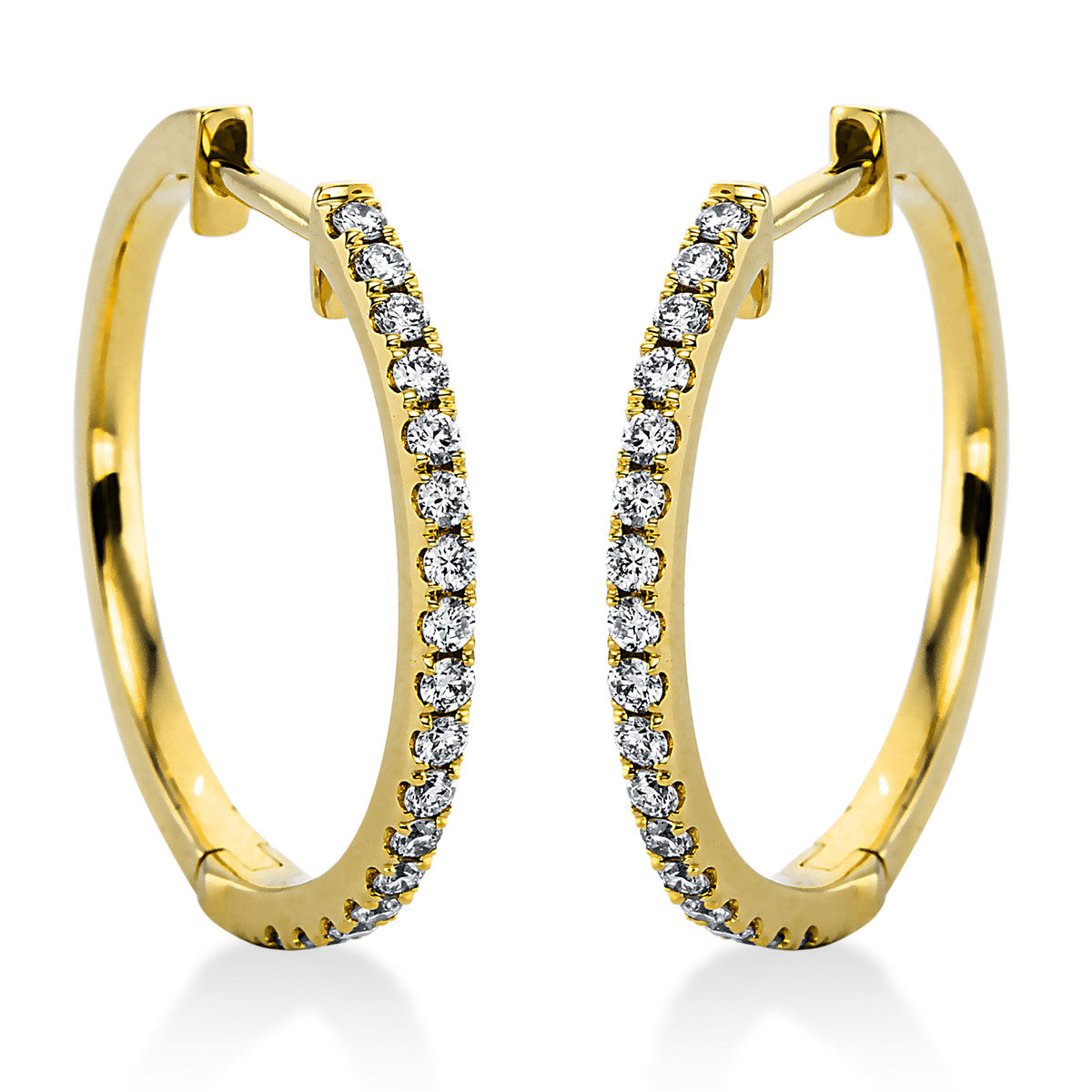diamond full cut  multi-stone hoops & huggies in yellow gold