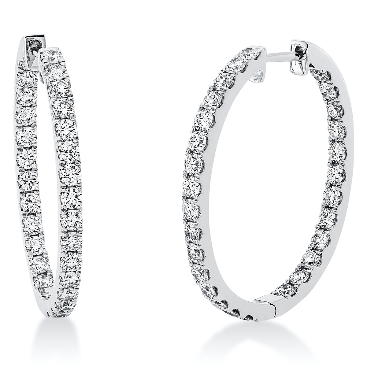 diamond full cut  exclusive hoops & huggies in white gold