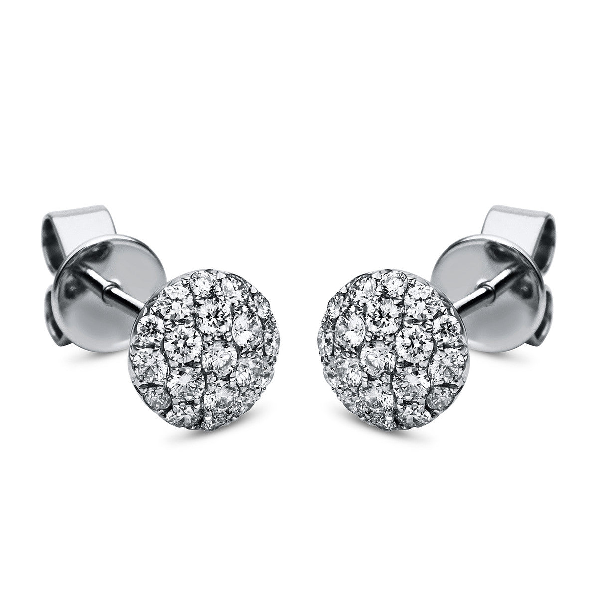 diamond full cut  pavé studs in white gold