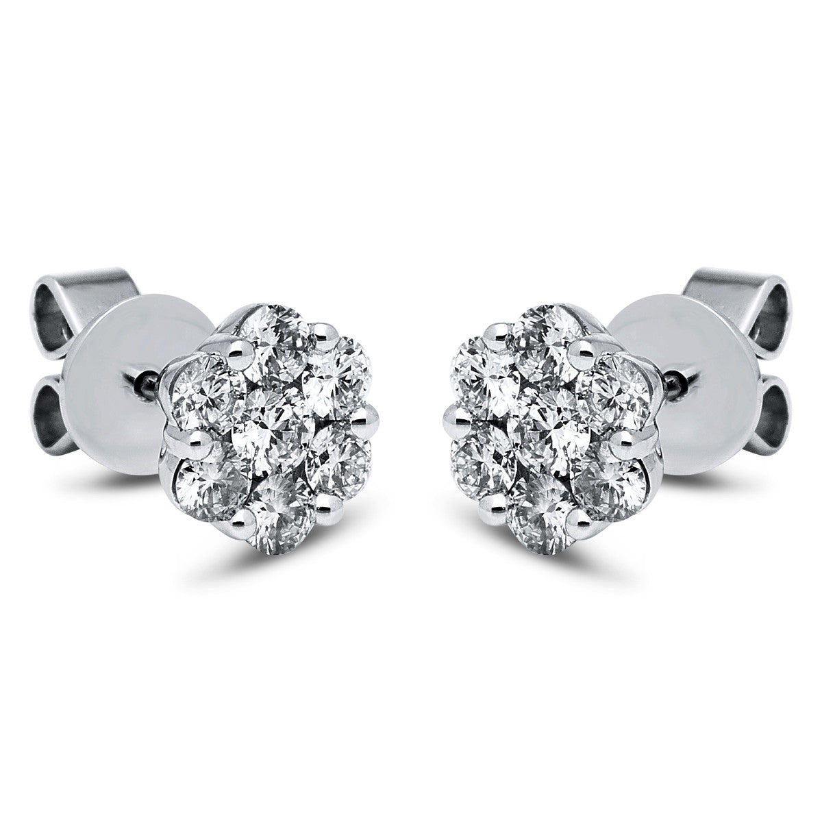 diamond full cut  illusion classic studs in white gold