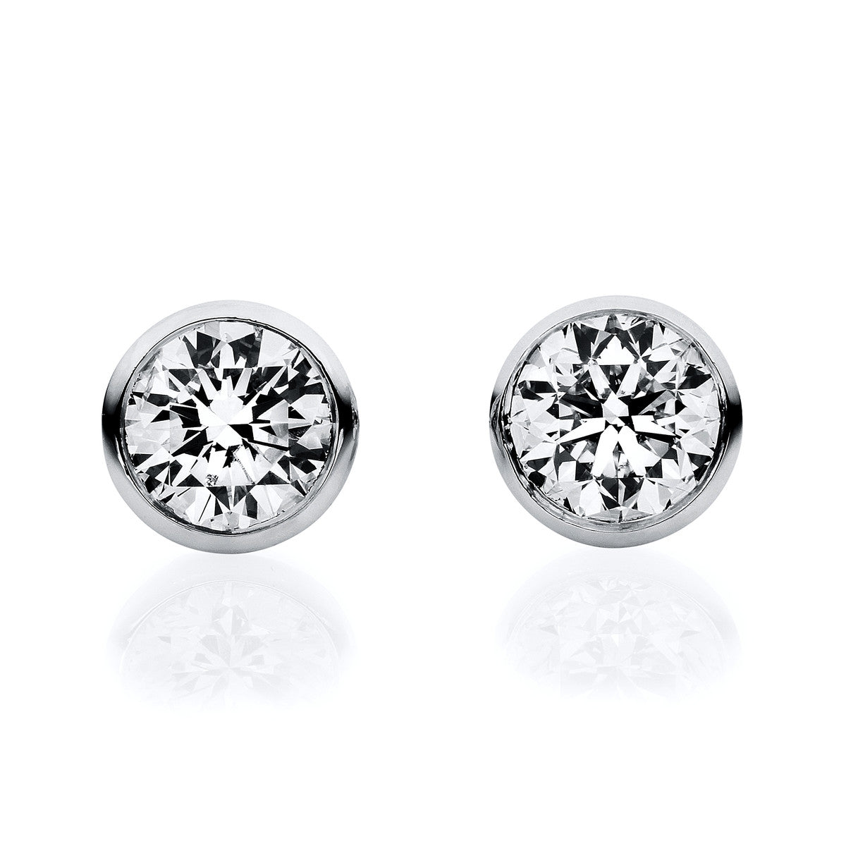 diamond full cut  solitaire studs in white gold