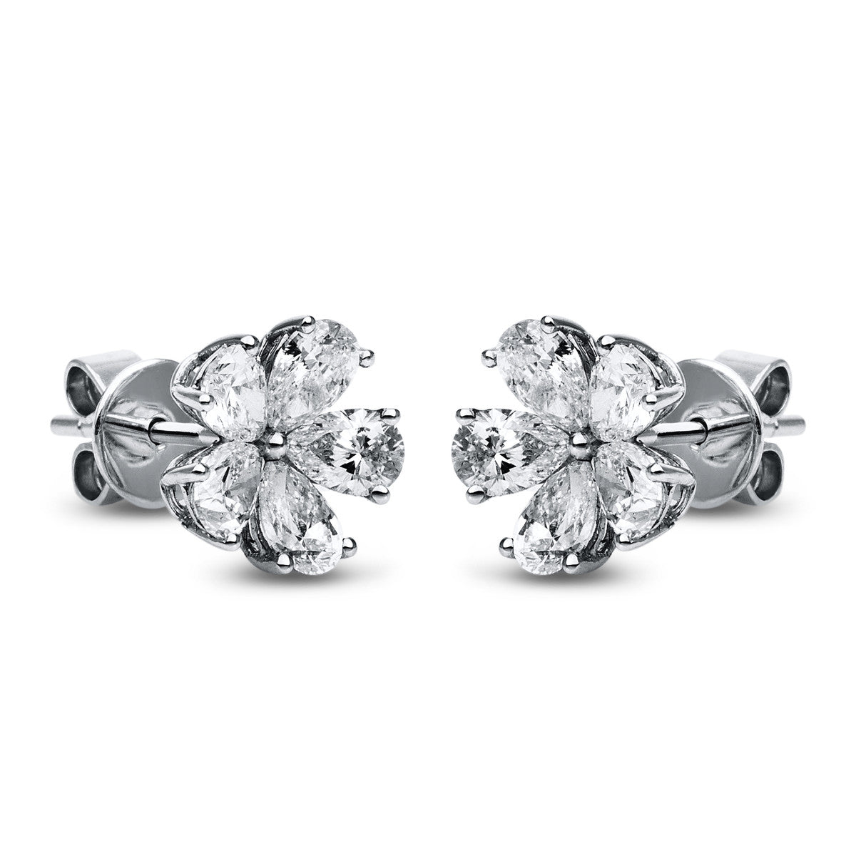 pear shape  exclusive studs in white gold