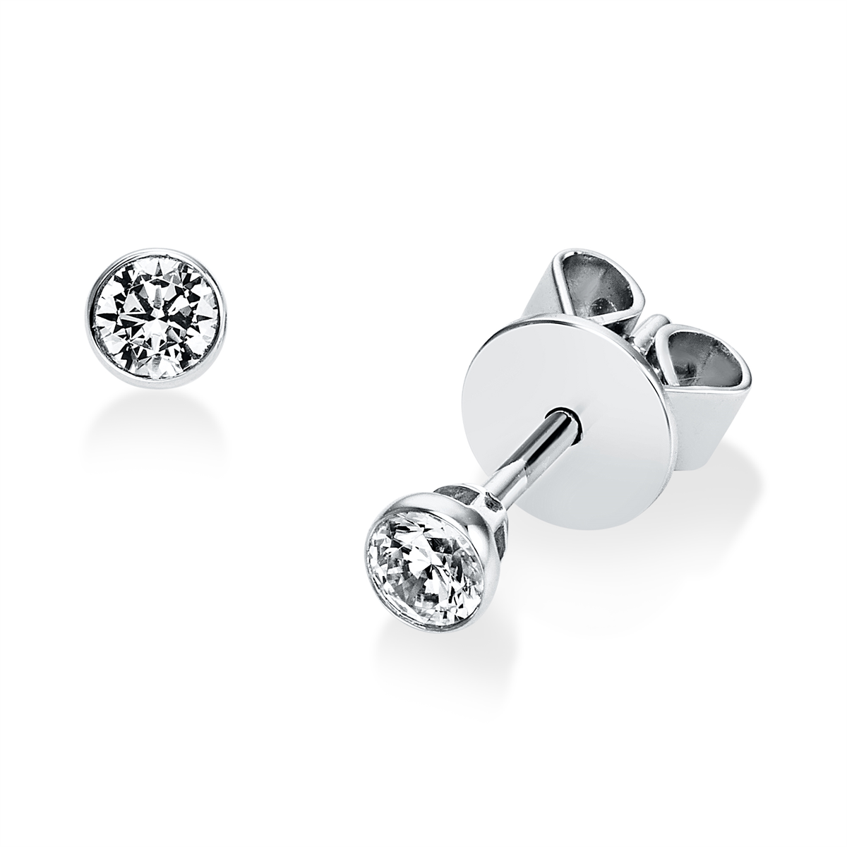 diamond full cut  solitaire studs in white gold