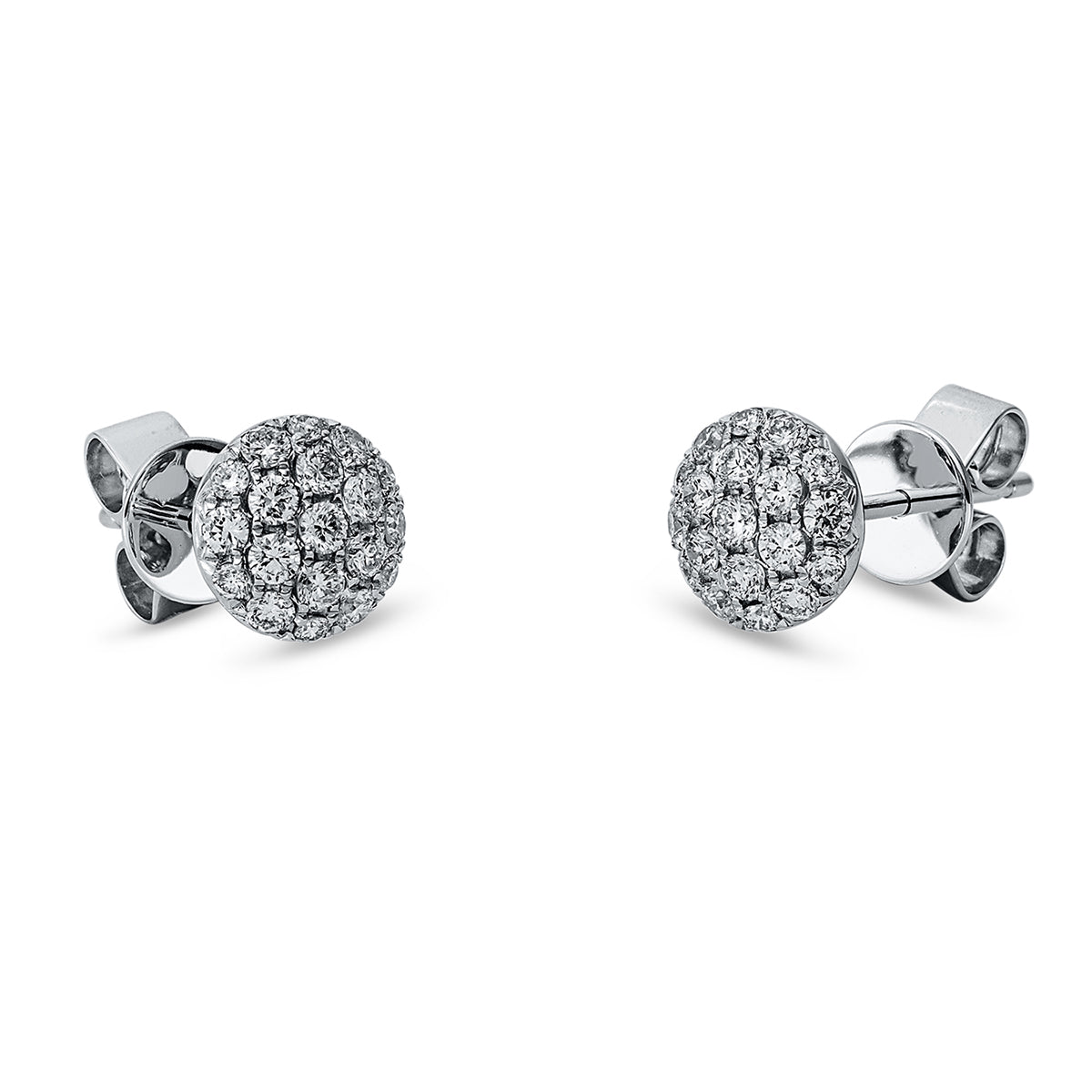 diamond full cut  pavé studs in white gold