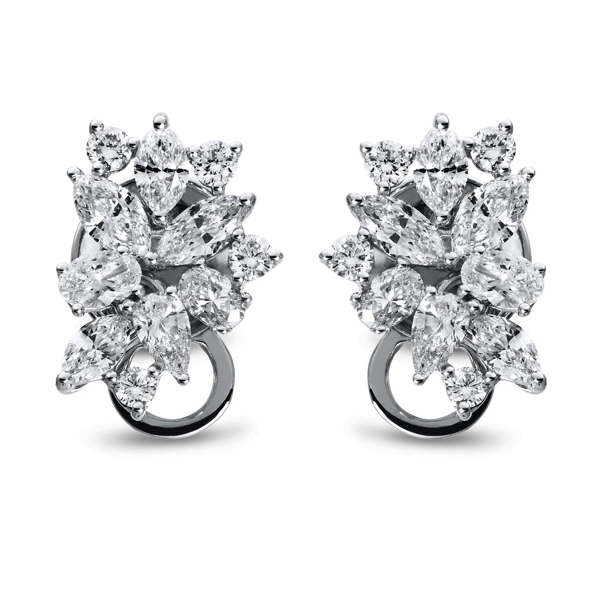 marquise  exclusive studs in white gold