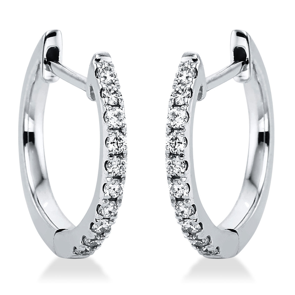 diamond full cut  modern woman hoops & huggies in white gold