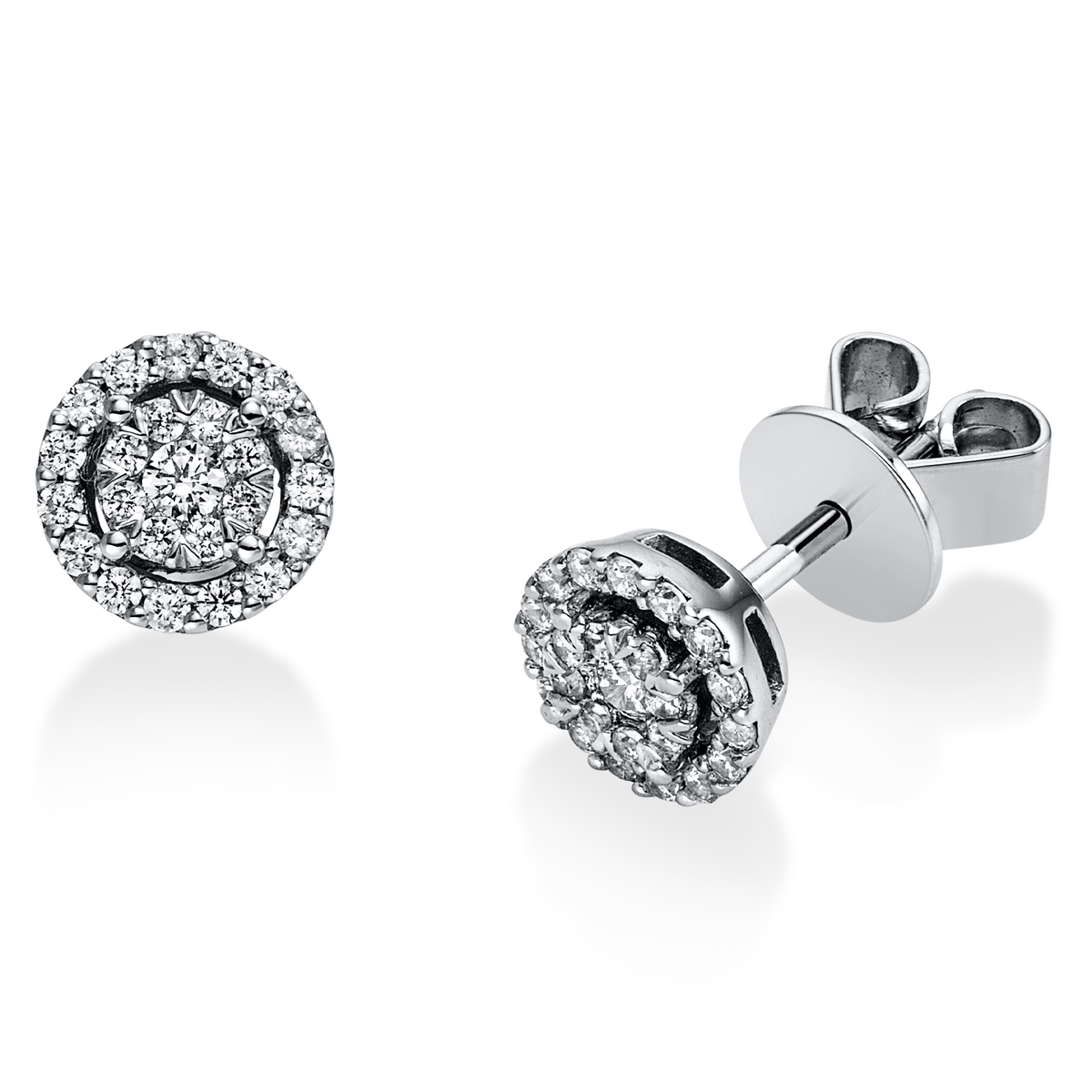diamond full cut  illusion classic studs in white gold