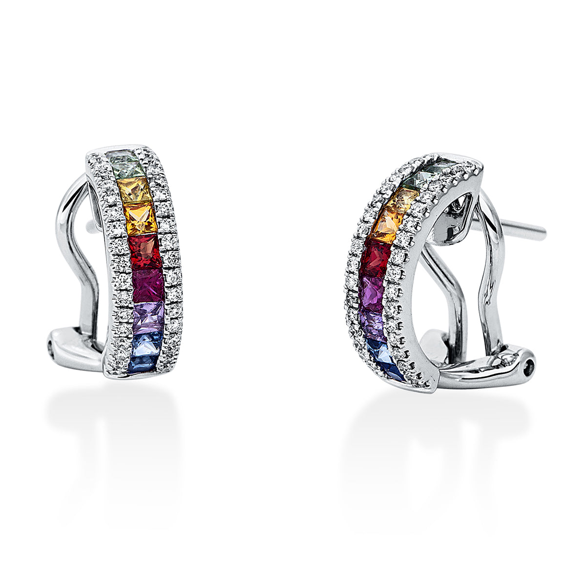 rainbow & multicolor hoops & huggies - 2H069