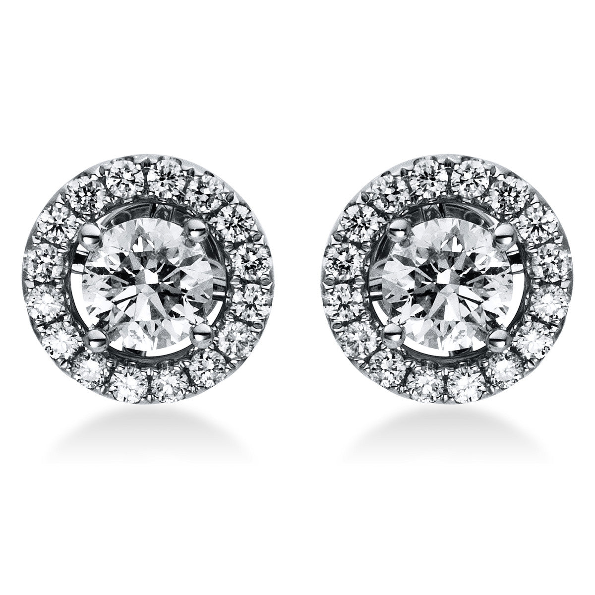 diamond full cut  illusion classic studs in white gold