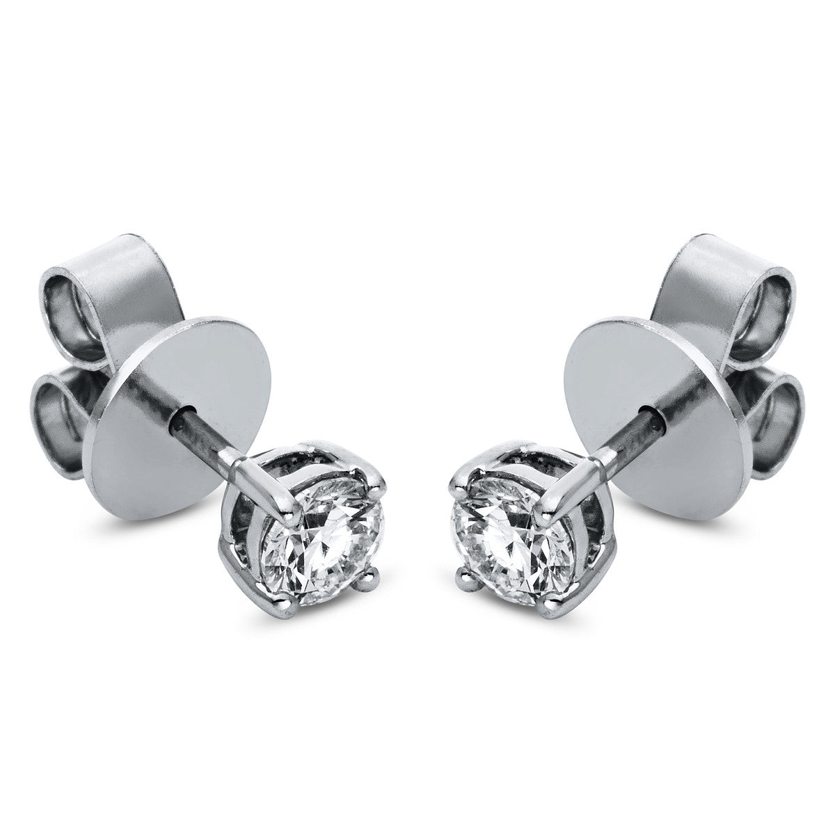diamond full cut  solitaire studs in white gold