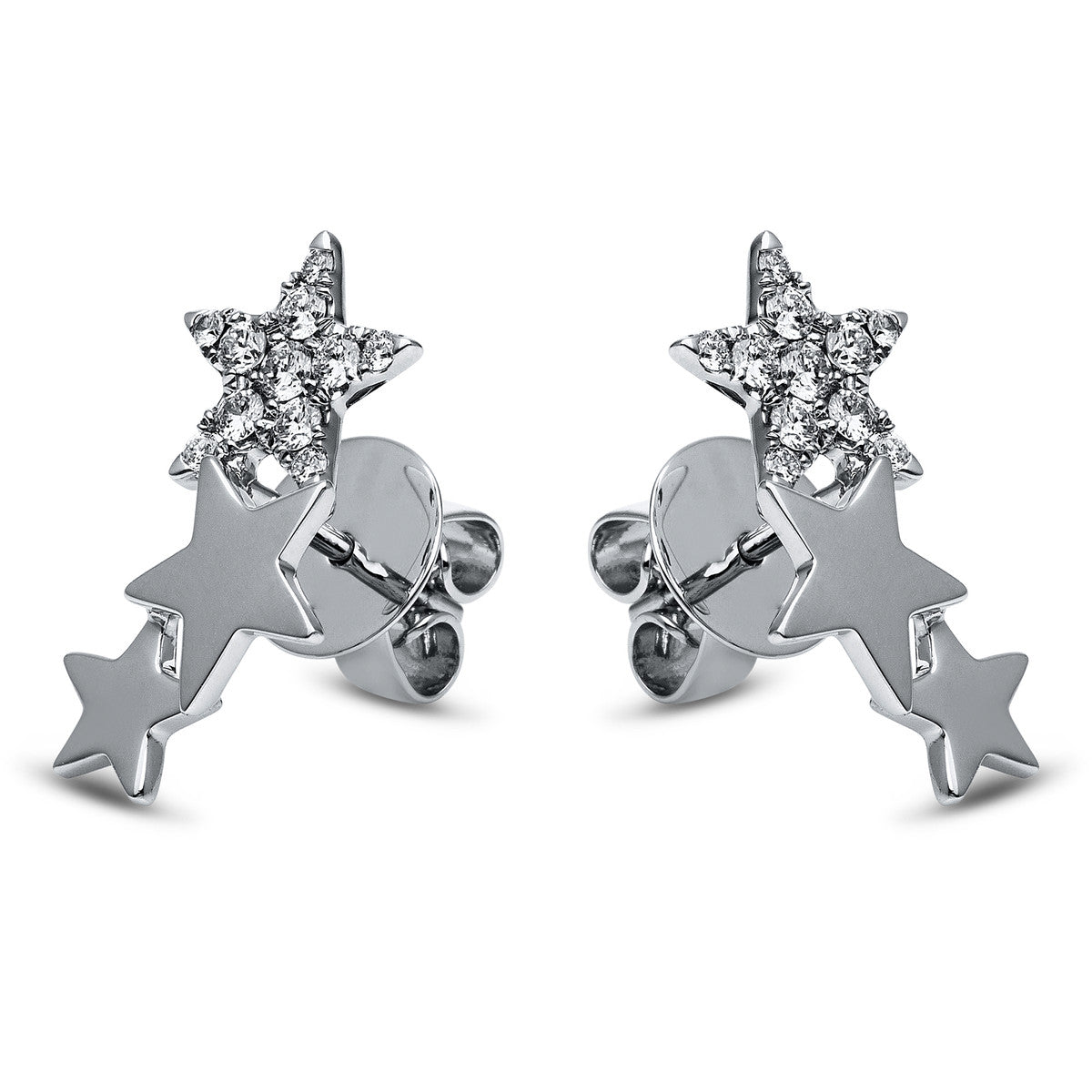diamond full cut  multi-stone studs in white gold
