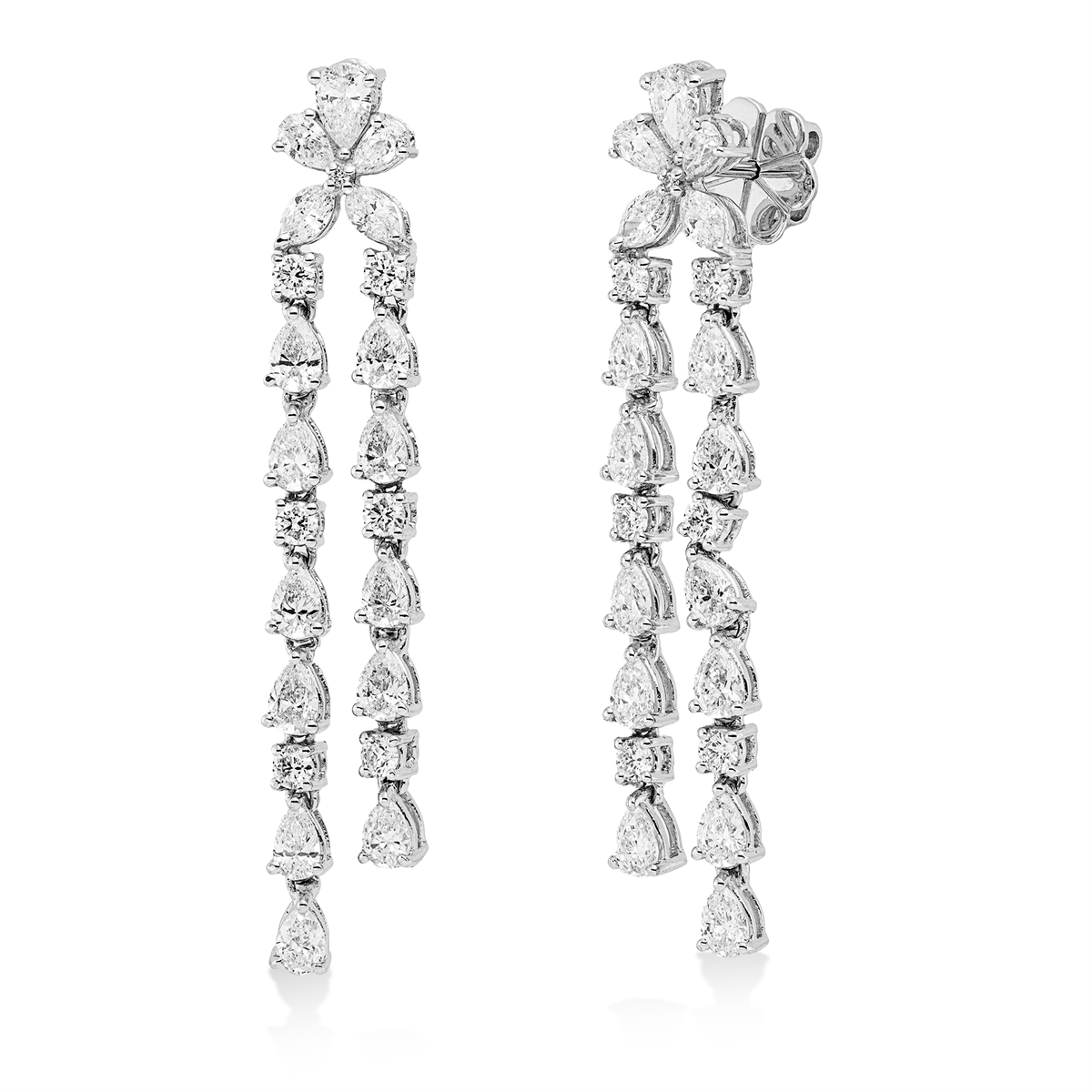 marquise  multi-stone earrings in white gold