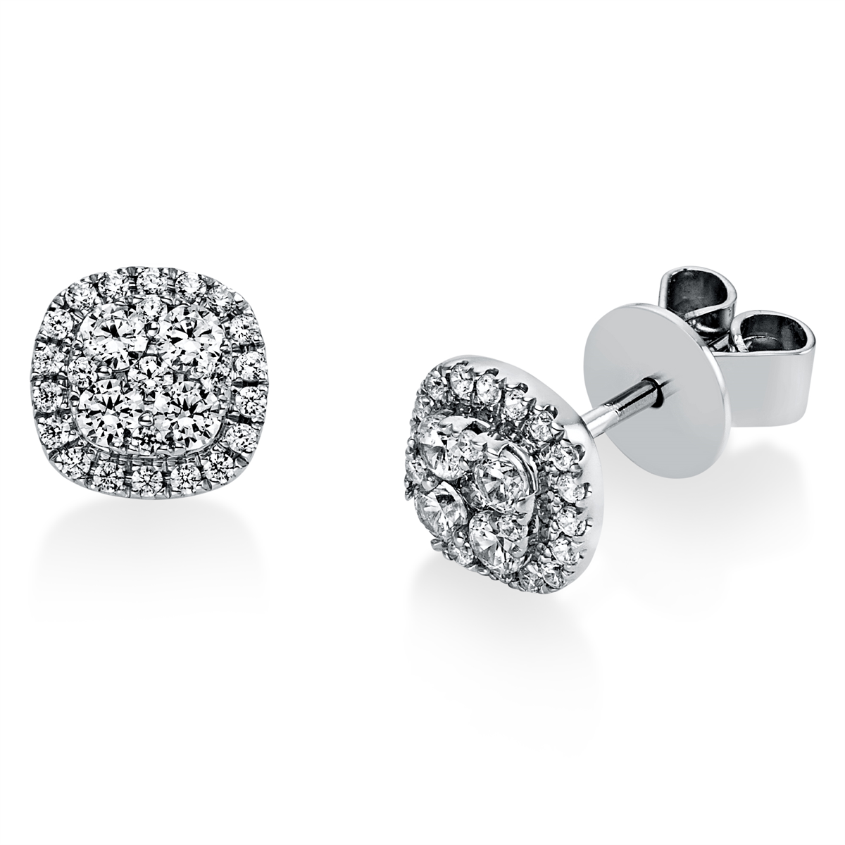 diamond full cut  illusion classic studs in platinum