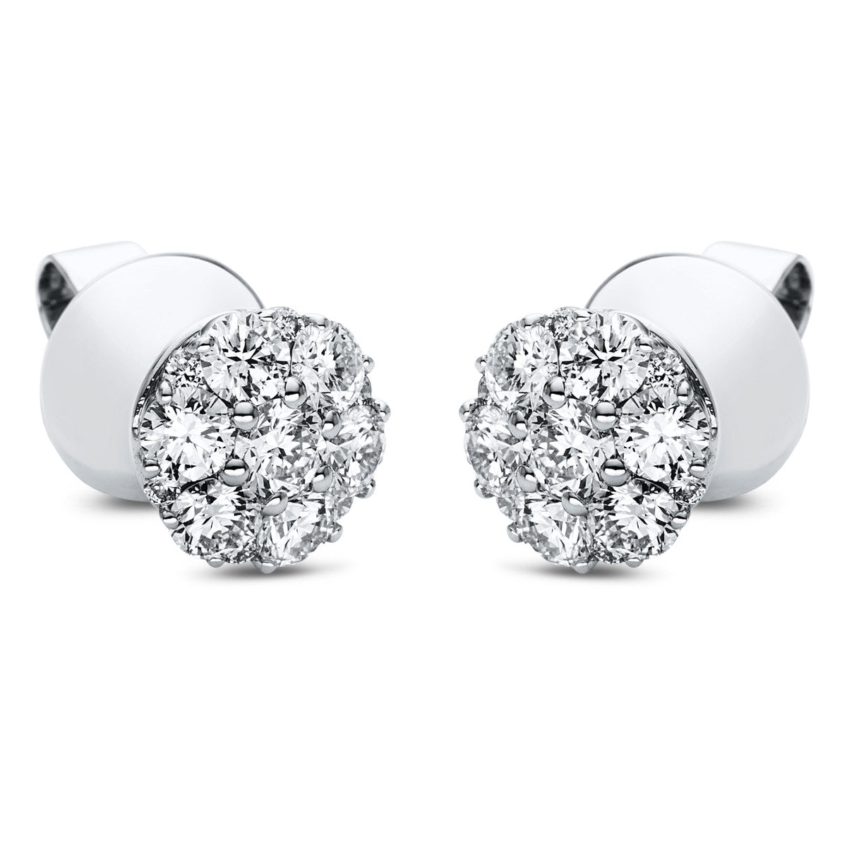 diamond full cut  illusion classic studs in white gold