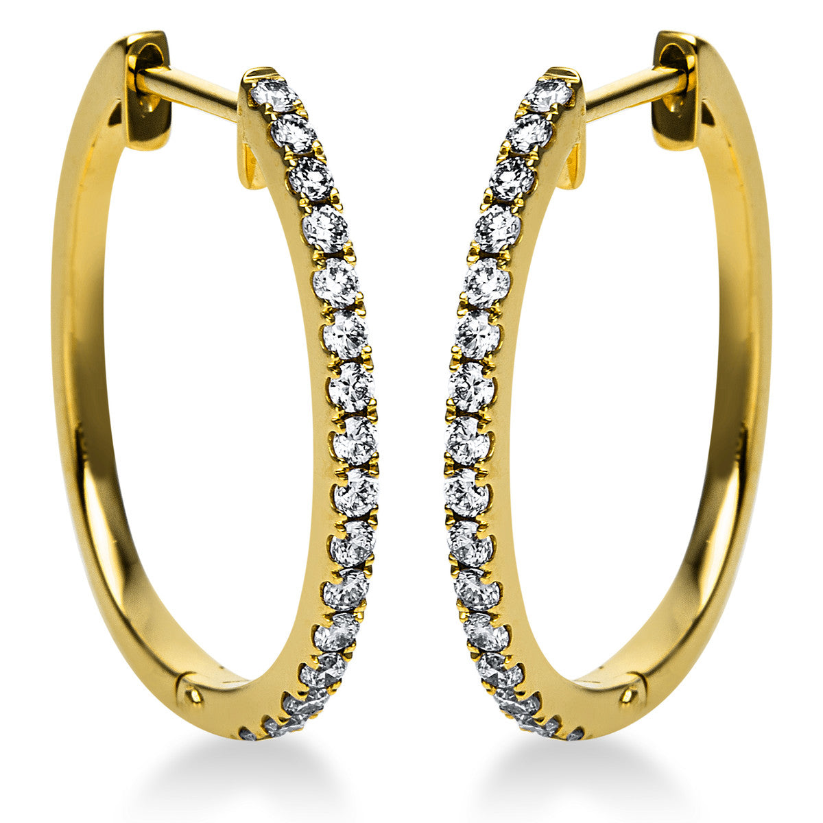 diamond full cut  multi-stone hoops & huggies in yellow gold
