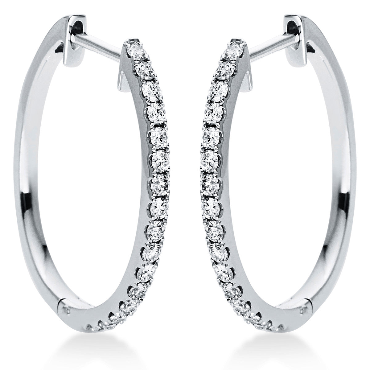 diamond full cut  multi-stone hoops & huggies in white gold