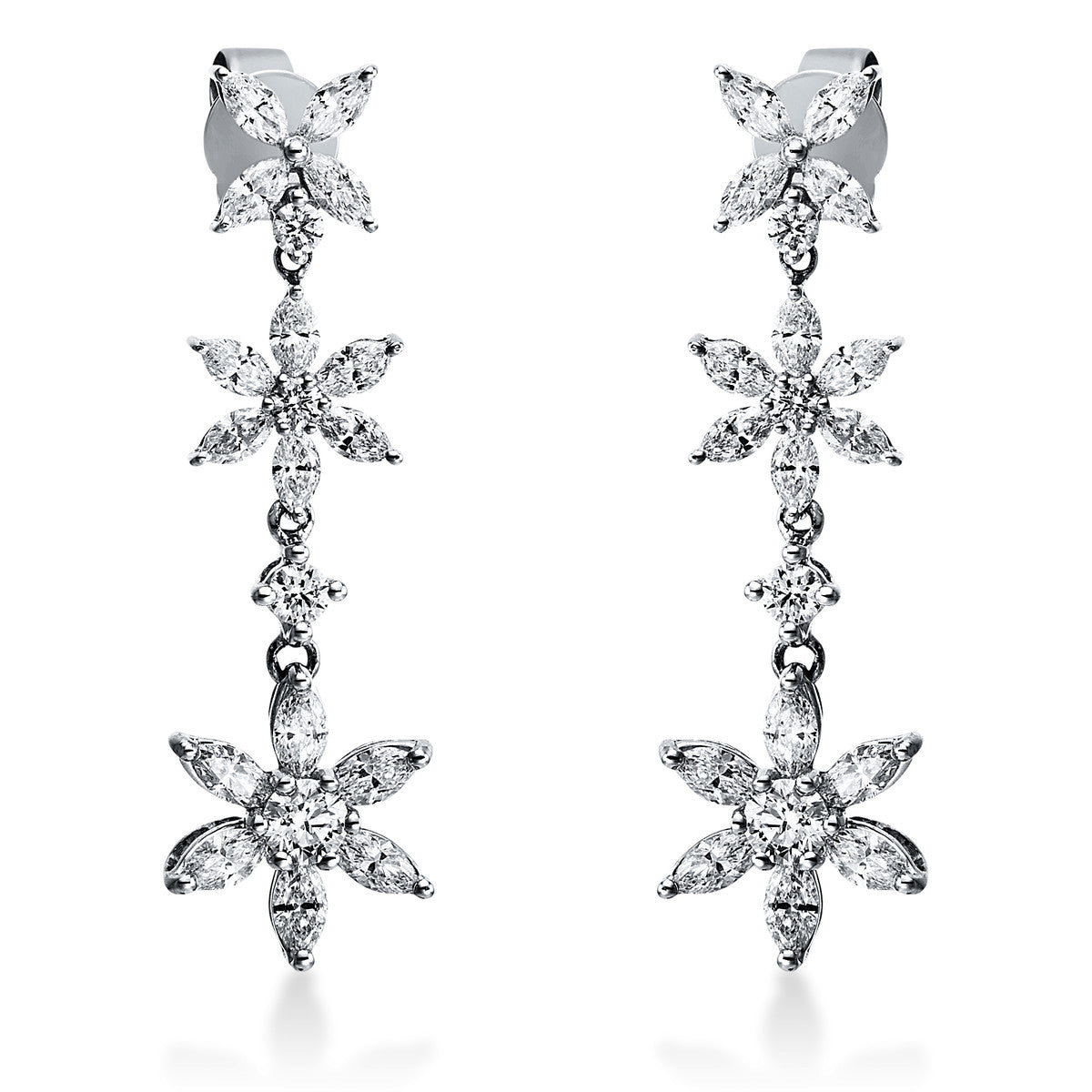 diamond full cut  exclusive earrings in white gold