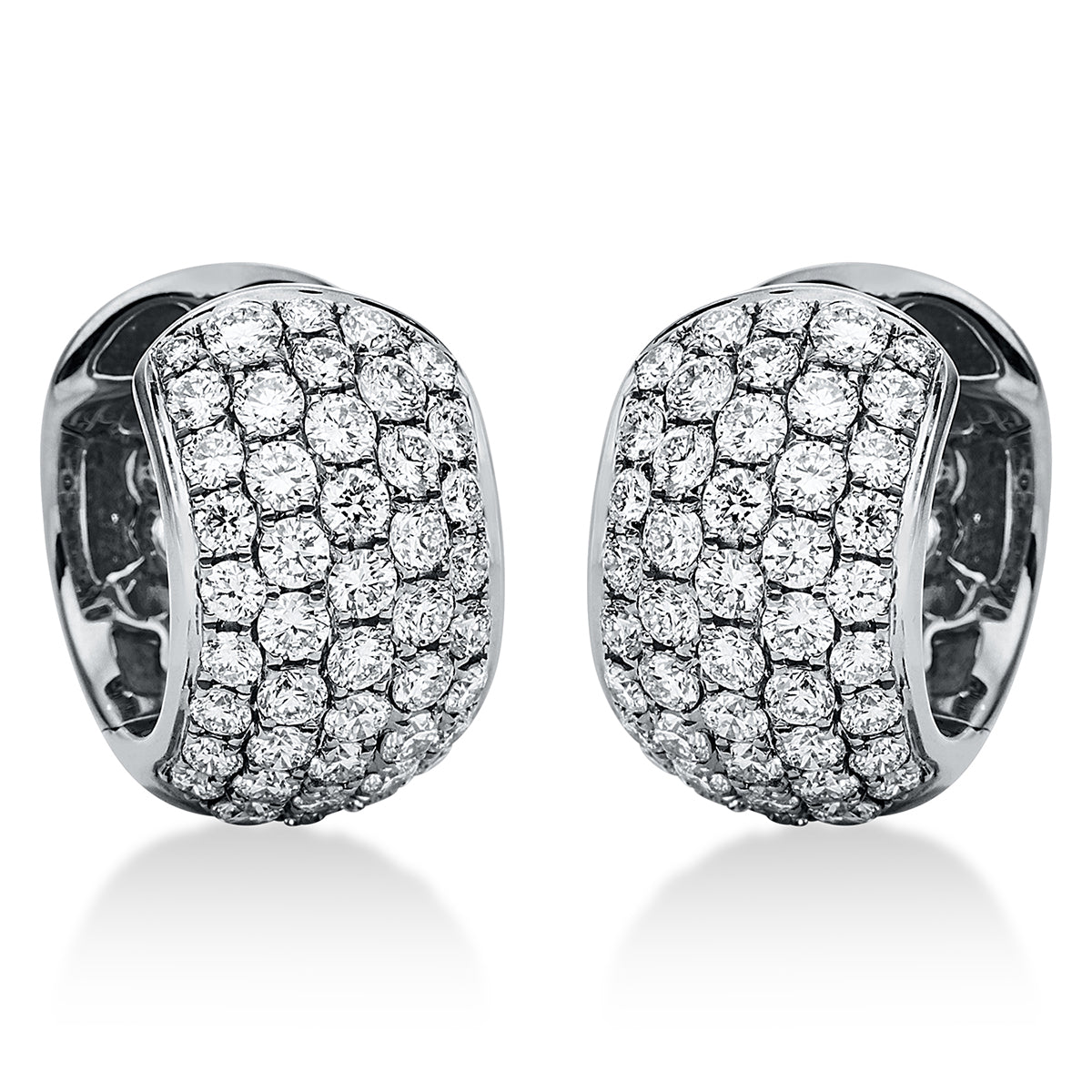 diamond full cut  pavé hoops & huggies in white gold