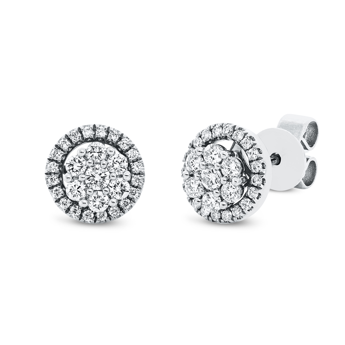diamond full cut  illusion classic studs in white gold