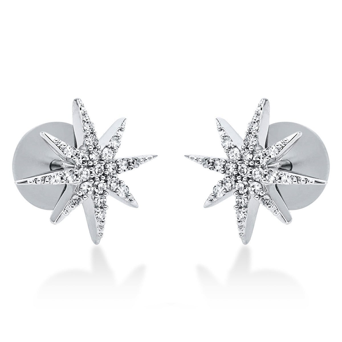 diamond full cut  modern woman studs in white gold