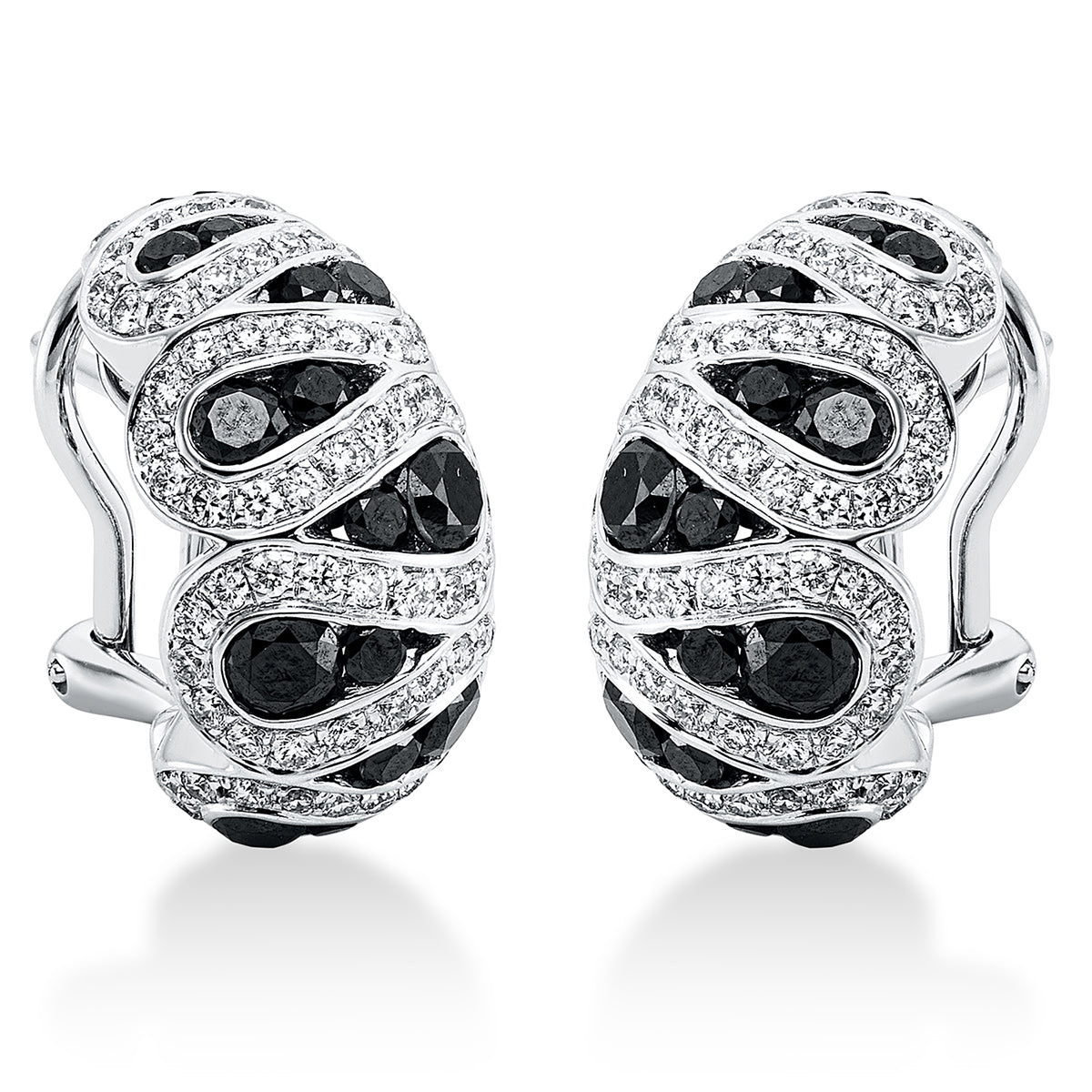 diamond full cut  exclusive hoops & huggies in white gold