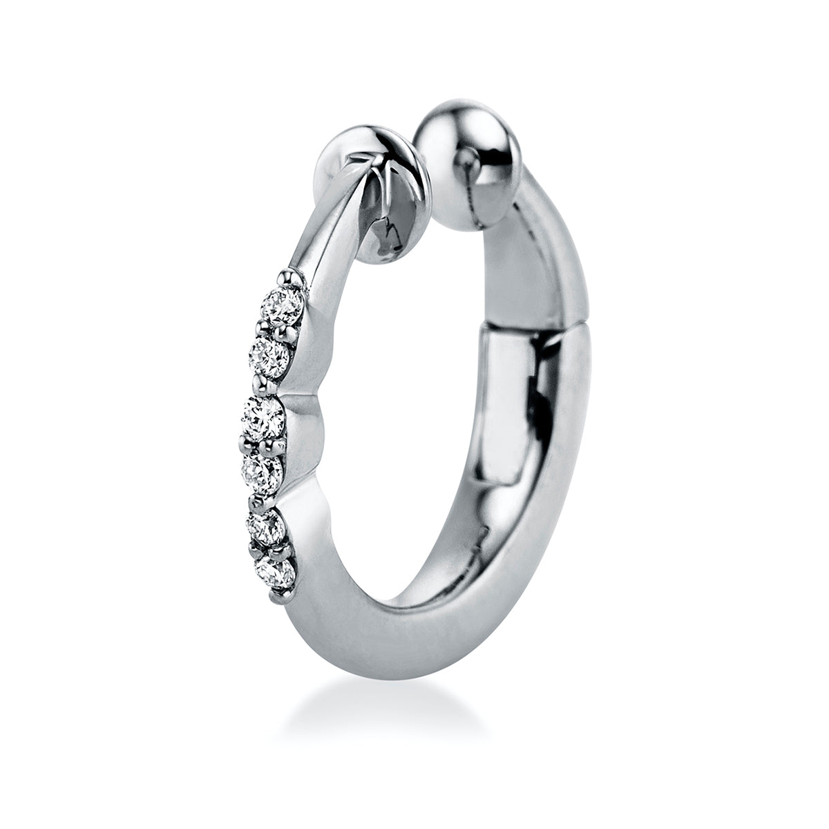 diamond full cut  modern woman earrings in white gold