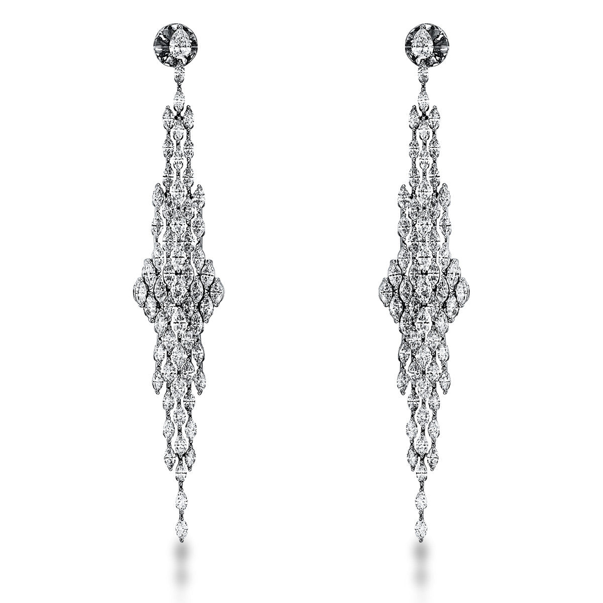 pear shape  exclusive earrings in white gold