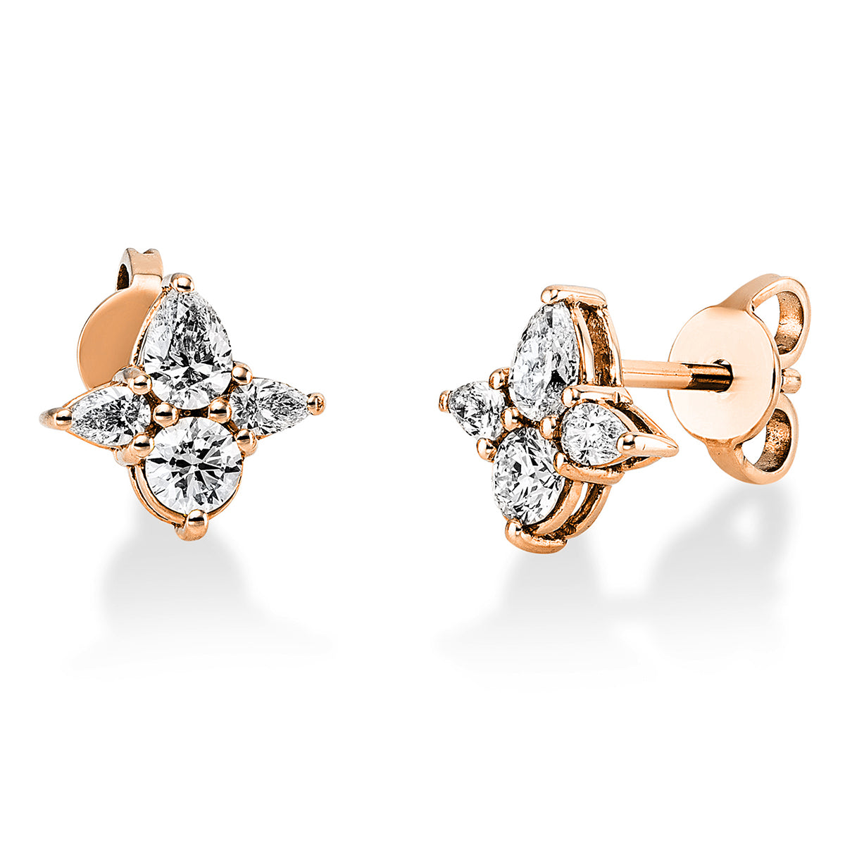 fantasy-cut  modern woman studs in red gold
