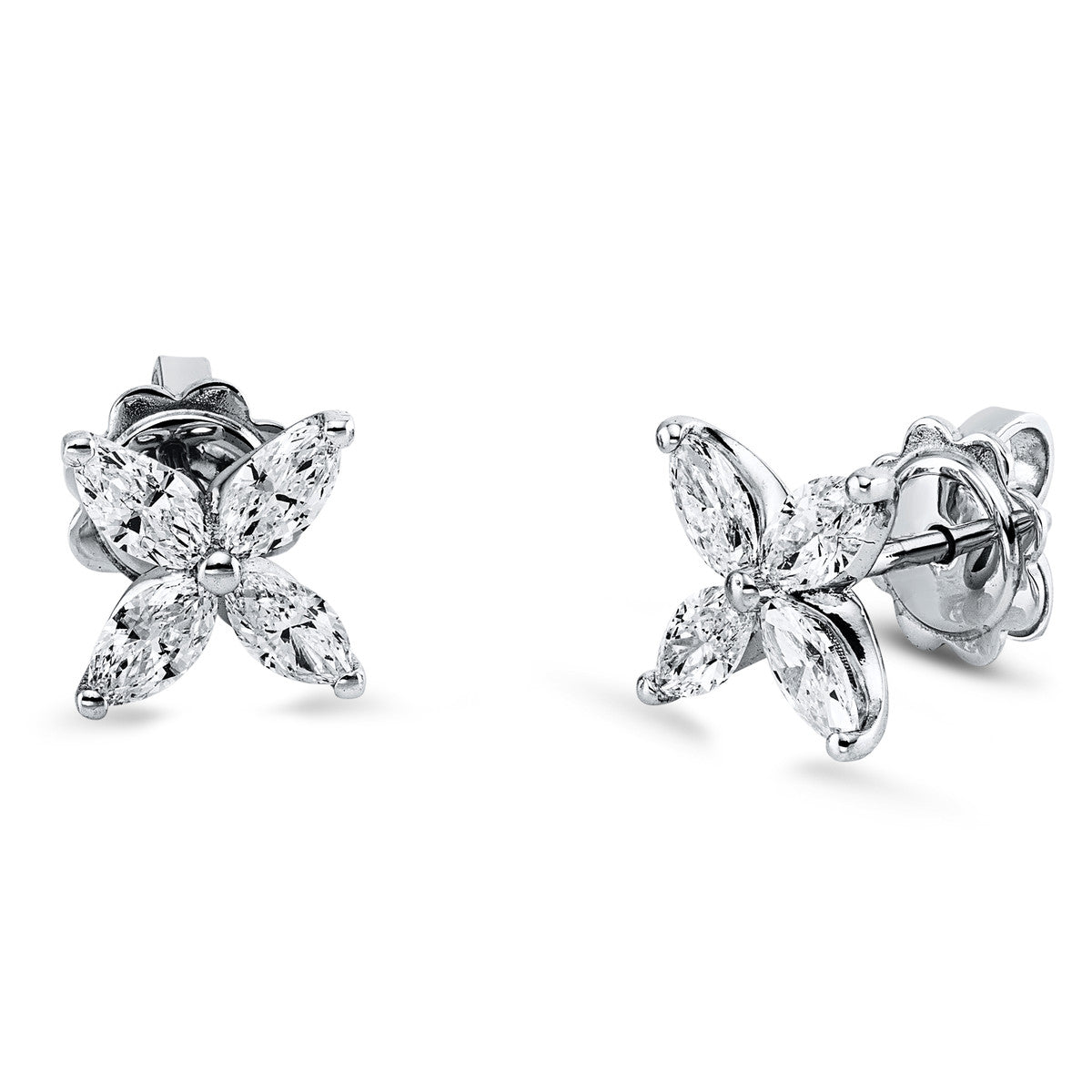 marquise  exclusive studs in white gold