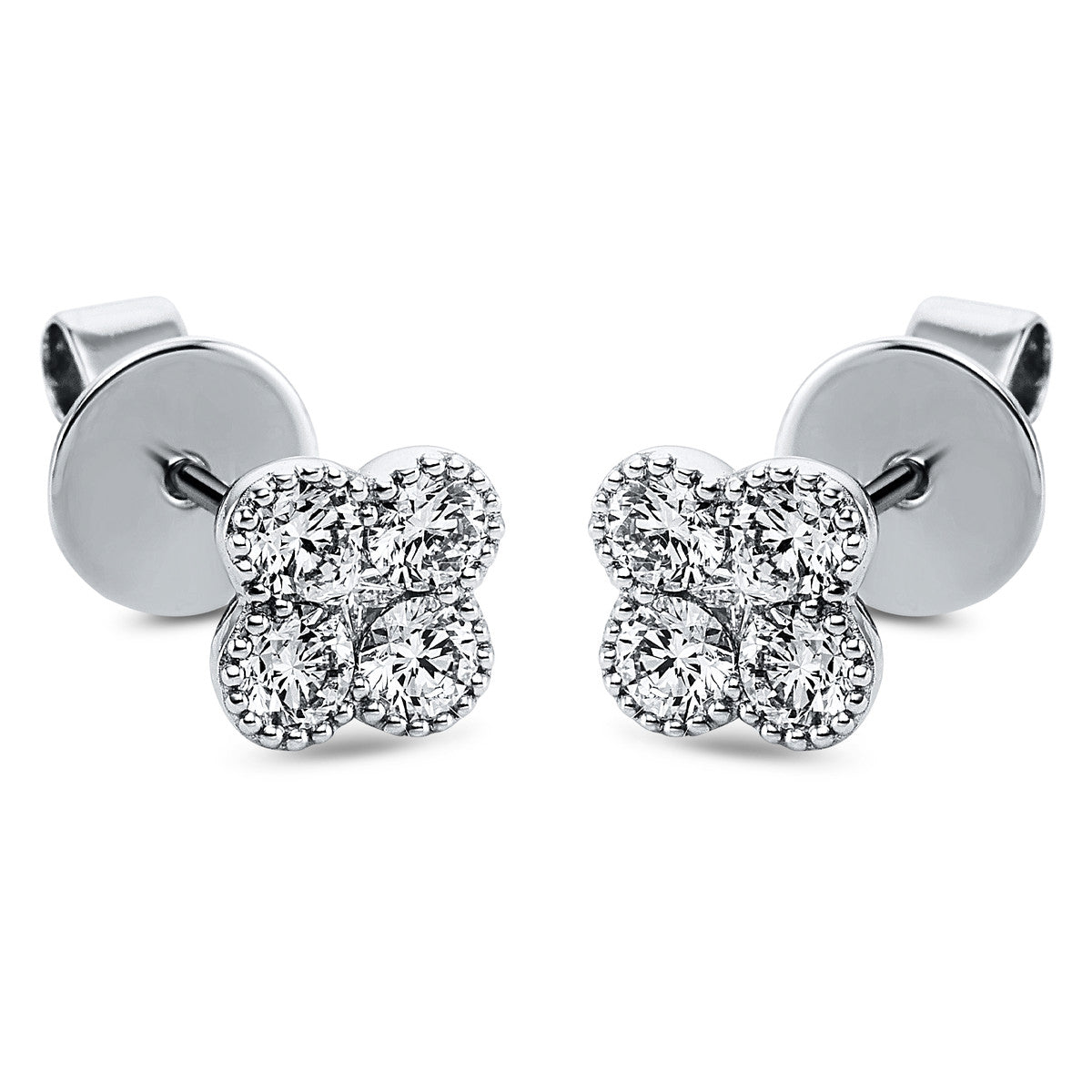 diamond full cut  illusion classic studs in white gold
