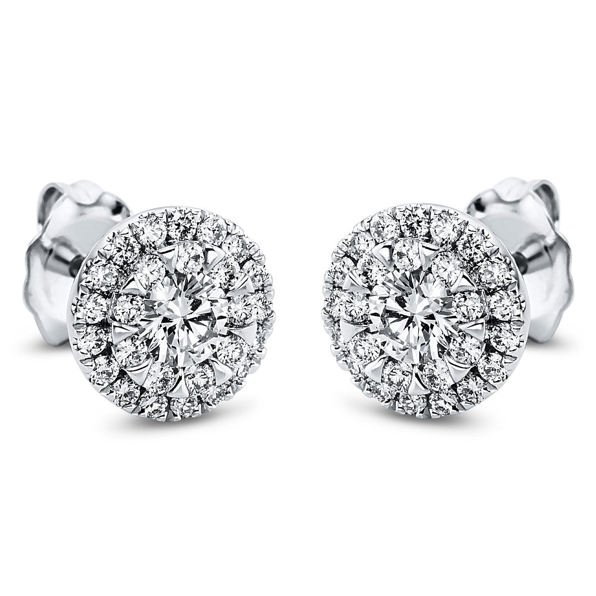 diamond full cut  illusion classic studs in white gold
