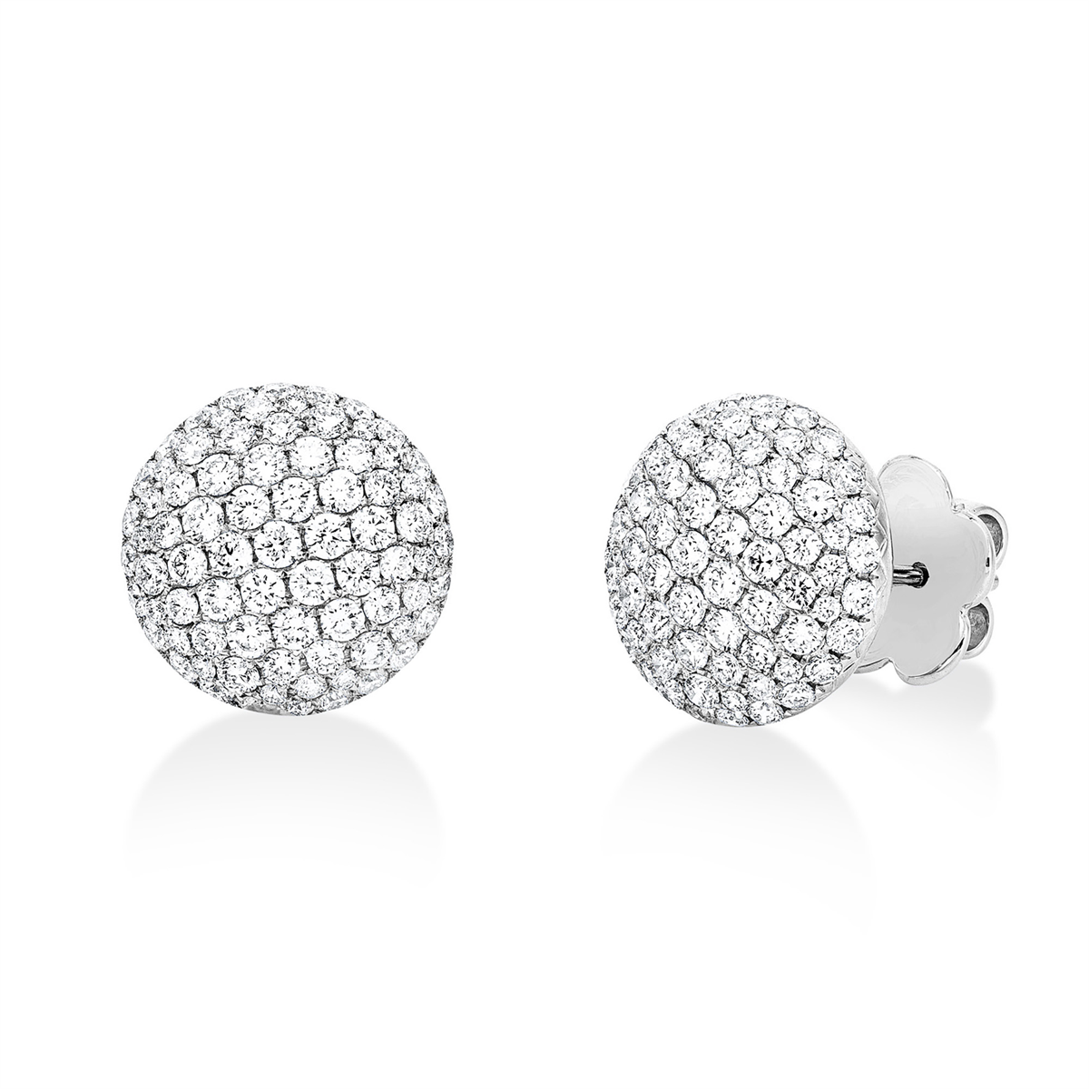 diamond full cut  pavé studs in white gold