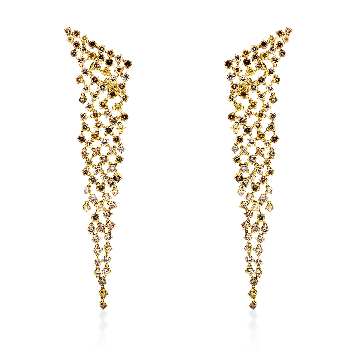 oorbellen met gekleurde diamanten - 2L678