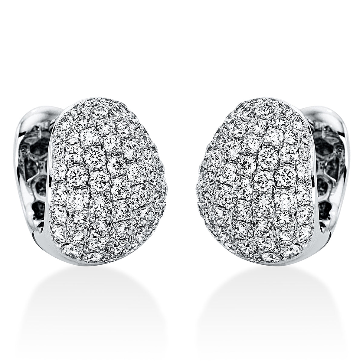 diamond full cut  pavé hoops & huggies in white gold