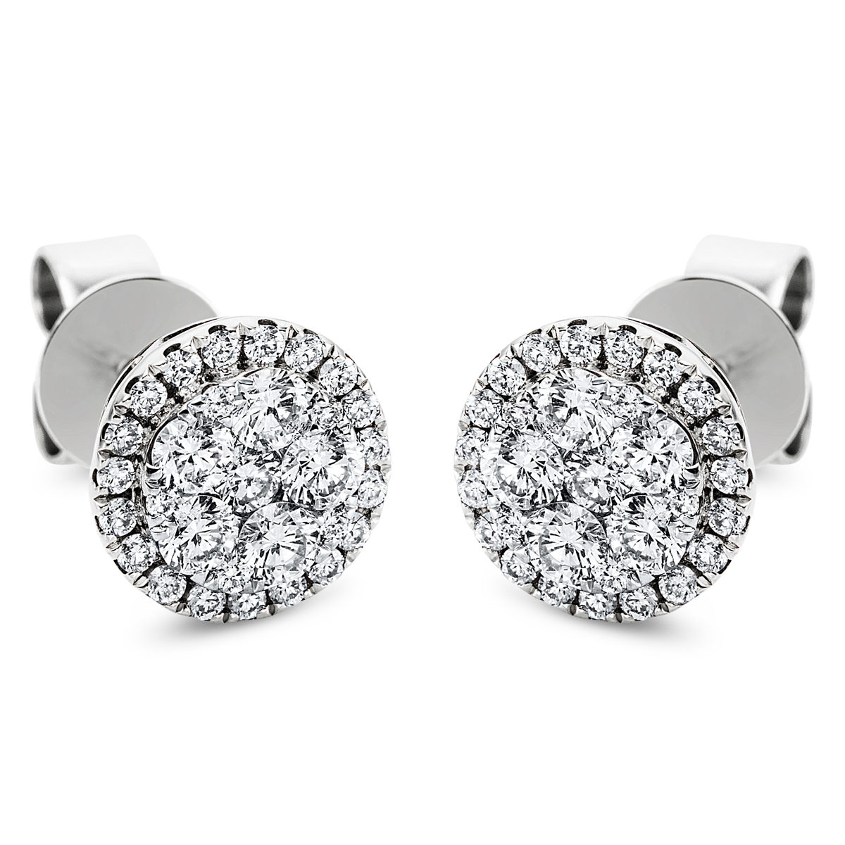 diamond full cut  illusion classic studs in white gold