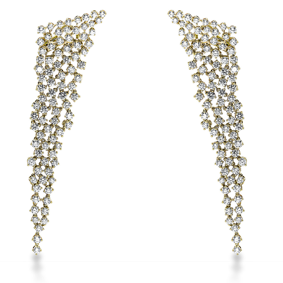diamond full cut  exclusive earrings in yellow gold