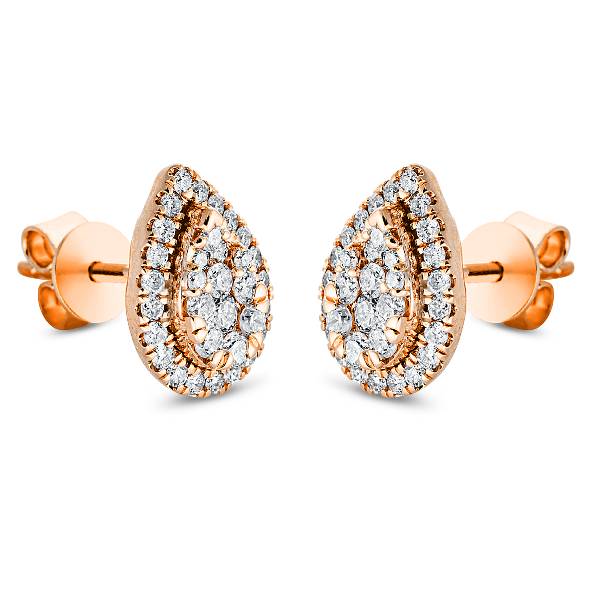 diamond full cut  illusion classic studs in red gold