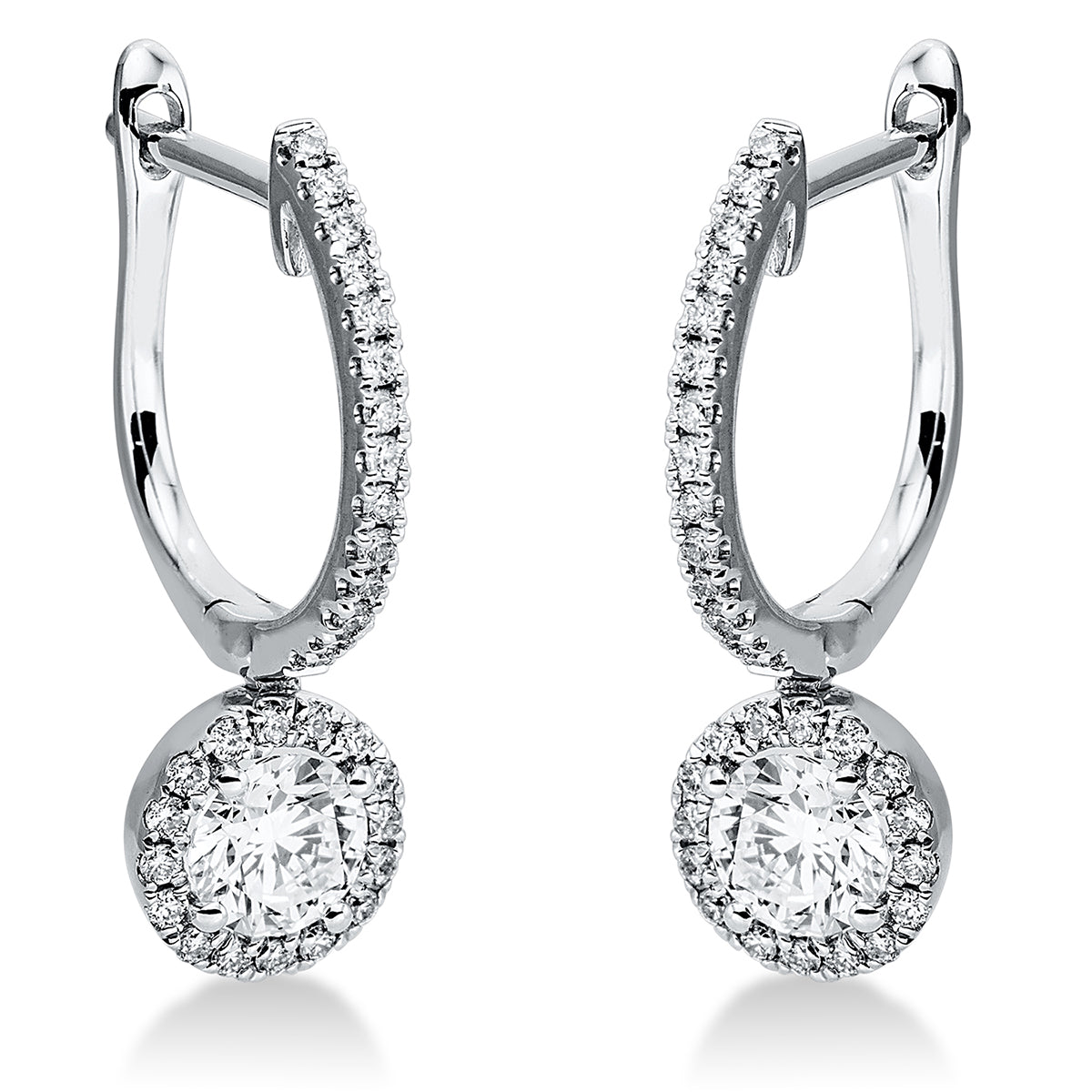 solitaire with accent stones earrings - 2N025