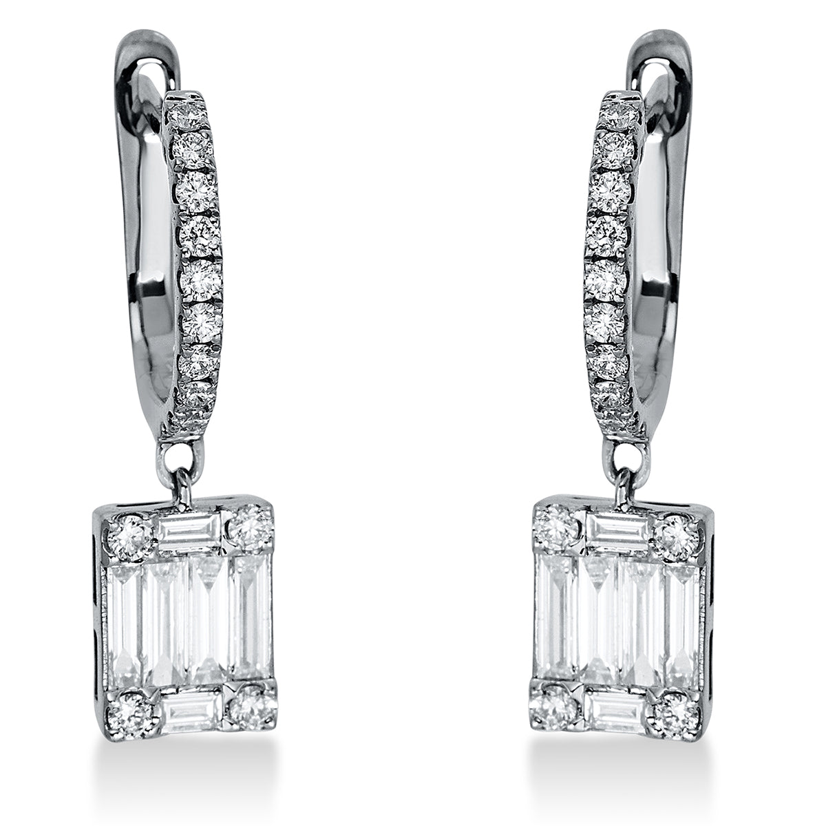 baguette illusion earrings - 2N273