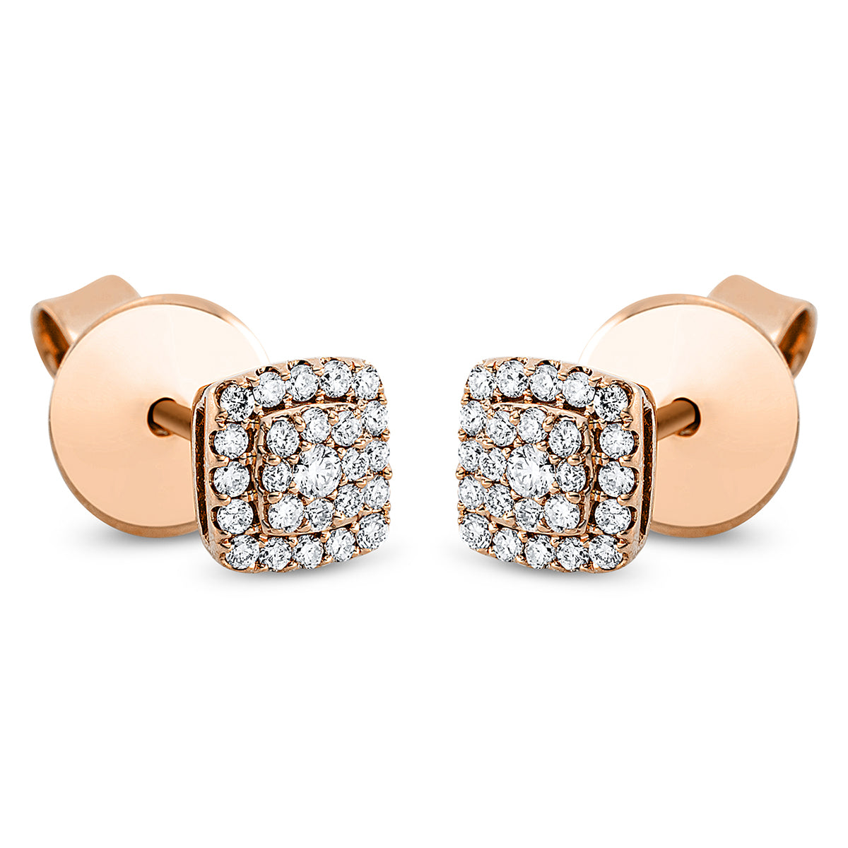diamond full cut  illusion classic studs in red gold