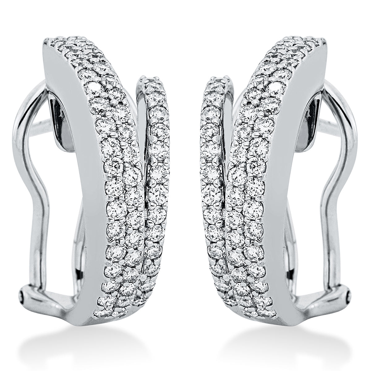 diamond full cut  exclusive hoops & huggies in white gold