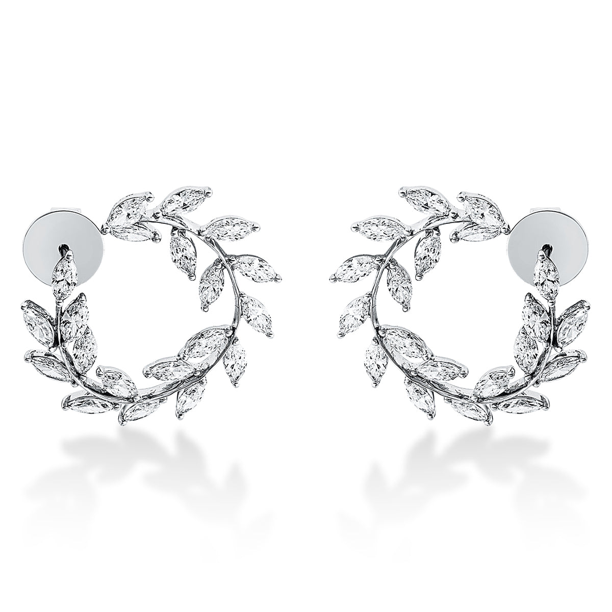marquise  exclusive studs in white gold