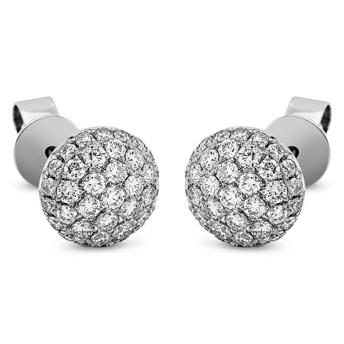 diamond full cut  pavé studs in white gold