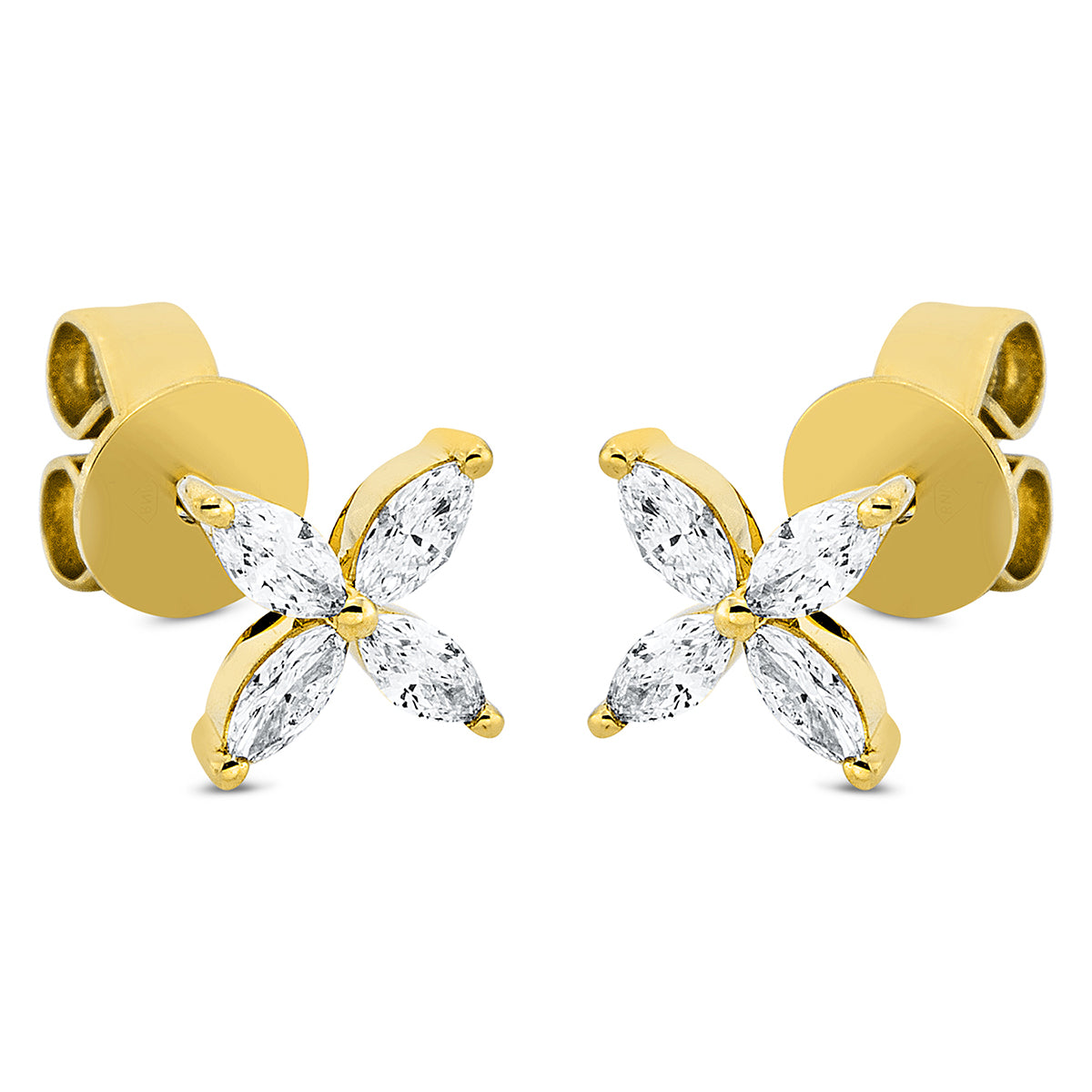 marquise  modern woman studs in yellow gold