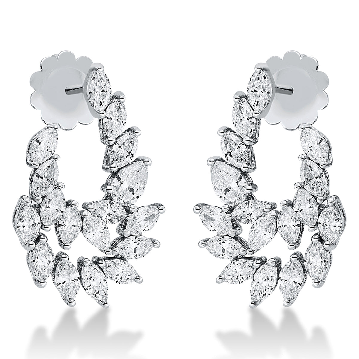 marquise  exclusive studs in white gold