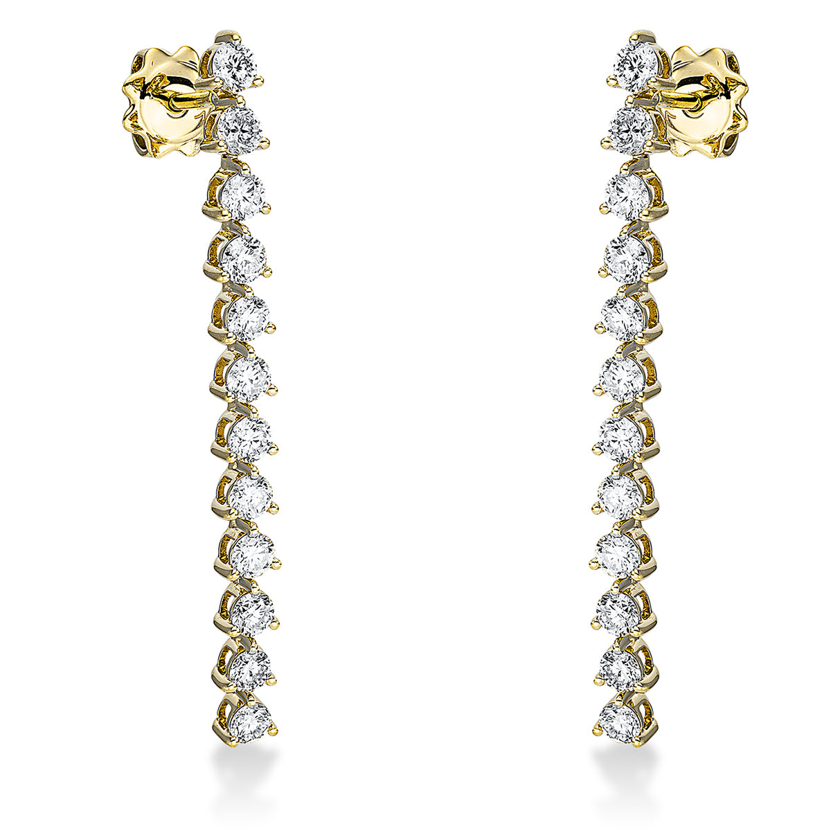 diamond full cut  exclusive earrings in yellow gold