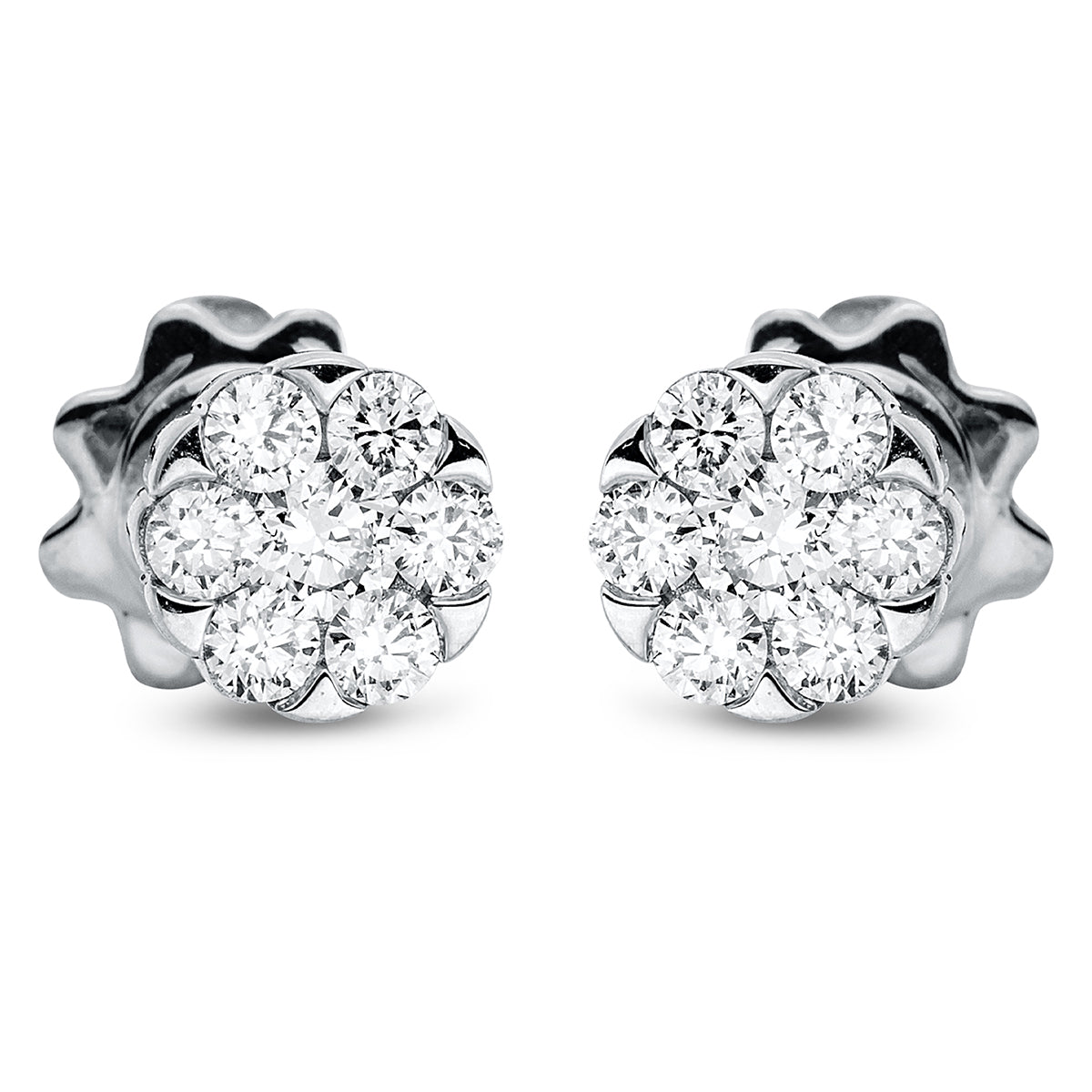 diamond full cut  illusion classic studs in white gold